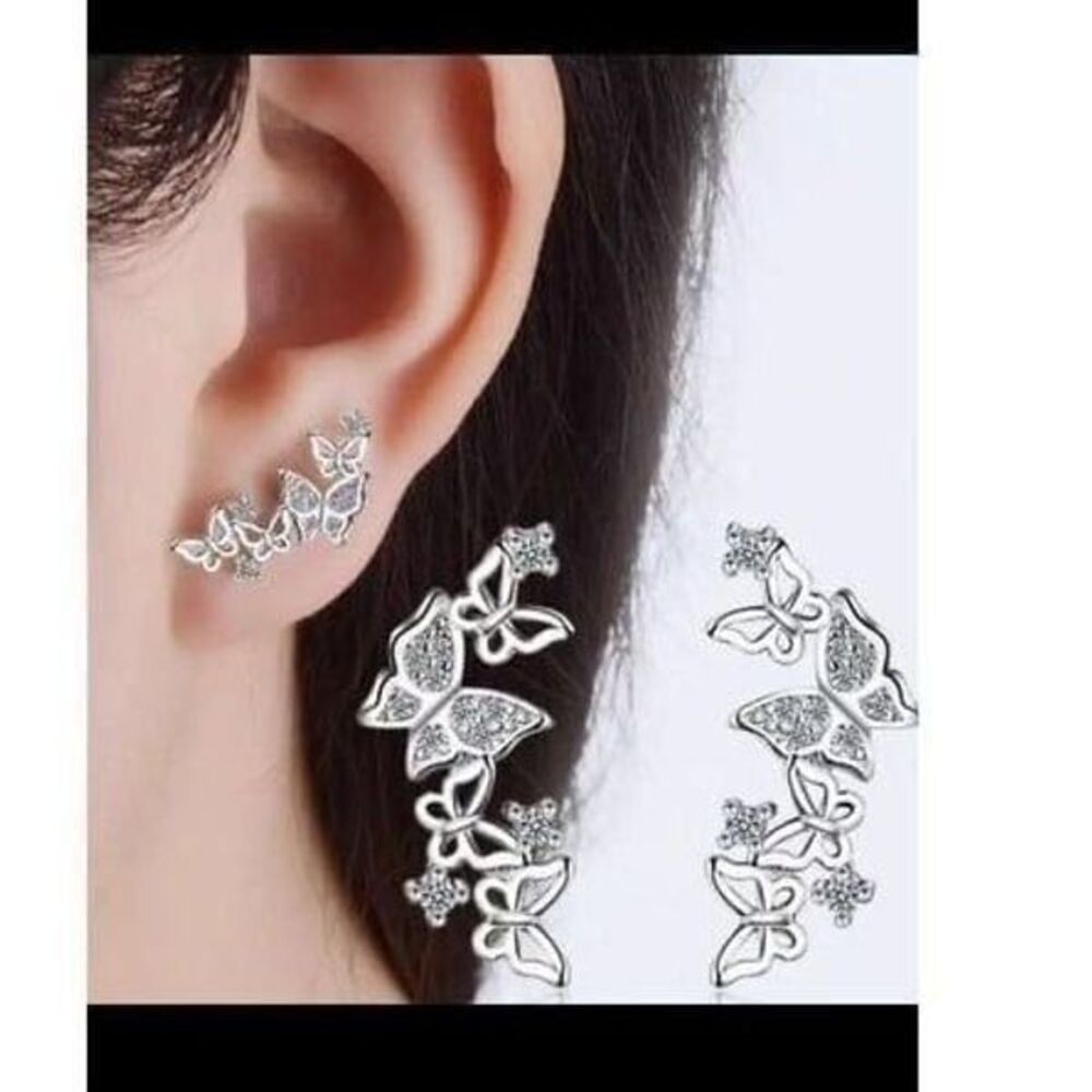 925 Sterling Silver Butterfly Earrings